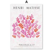 Henri Matisse Plakatai Gėlės Iškirptukai Rožinė Elegantiška Parodos Sienos Menas Spaudinys Drobės Tapyba Sienos Paveikslai Svetainės Dekoras 21X30cm No Framed