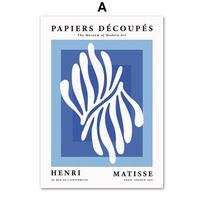 Mėlyni Henri Matisse Bauhaus Picasso Koralinių Lapų Plakatai Ir Spaudiniai Sienos Menas Drobės Tapyba Svetainei Dekoratyviniai Paveikslai A4 21X30cm No Framed