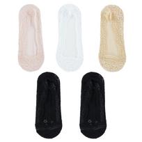 5 porų pakuotė Moteriškos seksualių nėrinių laivelio kojinių Vasarinės moteriškos medvilnės nėrinių trumpos kulkšnies moteriškos neslystančios nematomos kojinės žemo kirpimo kojinės kulkšnies kojinės EUR35-39