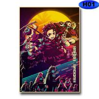 Vintage Anime Demon Slayer Kimetsu No Yaiba Plakatai Retro kambario apdaila Sienų tapyba Dekoratyvinė nuotrauka Namų dekoras Estetika 30x21cm