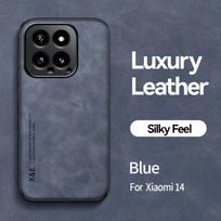 KEYSION Prabangus odinis dėklas Xiaomi 14 14 Pro 5G, minkštas silikonas + PC smūgiams atsparus telefono galinis dangtelis Xiaomi 14 Pro 5G for Xiaomi 14 mėlyna