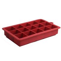 15 grotelių silikoninis ledo kubelių padėklas, didelis formų formavimo milžinas, 3 x 3 x 3 CM kvadratas vyno raudonos spalvos