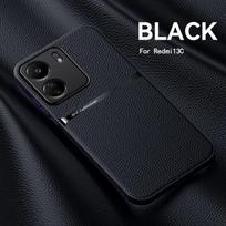 Skirtas Xiaomi Redmi 13C 4G dėklui, odiniam magnetiniam laikikliui telefono dėklas, skirtas Xiaomi Redmi 13C 13C Redmi13C smūgiams atsparaus buferio galinis dangtelis For Redmi 13C juoda