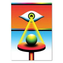 Abstrakcija Visaregis Akis Psichodelinis Siurrealistinis Peizažas Piktasis Žvilgsnis Dvasinis Plakatas Trečioji Akis Čakra Moteriškas Sienos Menas Drobės Tapyba 21x30cm No Frame