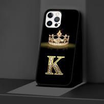 Case for Apple iPhone 14 11 13 12 Pro Max XR 7 8 + SE 2020 XS 6 6s Plus 5 5s Black Silicone Phone Cover Diamond Crown Letter iPhone 5 5s SE