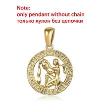 12 Zodiako ženklų žvaigždynų pakabukai karoliai moterims vyrų 585 rožinio aukso spalva vyriški papuošalai mados gimtadienio dovanos GPM16