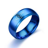 Naruto Cosplay Žiedas Moterims Ninja Lapas Konoha Kaimo Simbolis Logotipas Sasuke Juodas Anime Titano Plienas Madingi Papuošalų Aksesuarai Ženklas Vyrams Unikalus 5 mėlyna