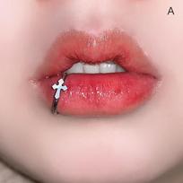 Moterų Love Cross Labial Ring lūpų žiedas Titano plieno kūno auskarų vėrimo papuošalai