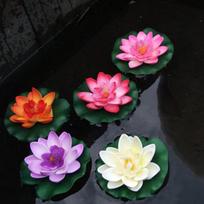 5 vnt. dirbtinis plūduriuojantis vanduo Eva Lotus gėlių tvenkinio dekoro rezervuaro augalo ornamentas 10cm pink