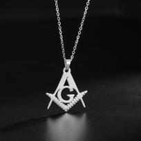 Masoniška Freemasonų karoliai moterims vyrams Masoniškas kompaso simbolis pakabukas Masoniški papuošalai Apvalus masoniškas dovanų kūrybingas