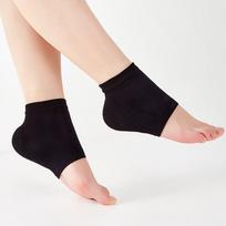 Atnaujintos Unisex silikoninės kulno kojinės nuo įtrūkimų, skirtos pėdų apsaugai su nailono medžiaga juoda