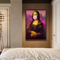 Skandinaviško stiliaus Mona Liza baltos spalvos kramtomojo gumos plakatas Sienų menas Drobės atspaudai Tapyba Moduliniai paveikslai Svetainė Modernus namų dekoras 20x30cm black