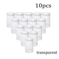 10 vnt. plastikinis tuščias juodas/baltas butelis 35 mm plėvelės skardinės kanistrai konteineriai transparent