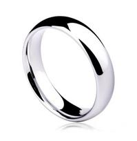 Moteriškas titano plieno 6 mm sferinis lygus žiedas number 6 white