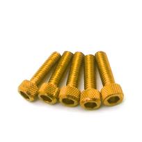 5 vnt. M6 * 20 mm motociklų varžtai, aliuminio papuošalai, spalvoti anoduoti varžtai, varžtai M6 dangtelio galvutės motociklų dalys auksas