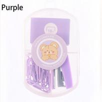 Mini Morandi Color Metal Stapler Set with Staples Binding Tools Stationery Office School Student Supplies violetinė