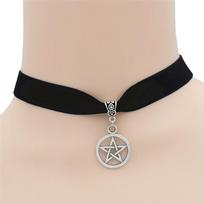 Mada Wicca Gotikos Pentaklio Žvaigždė Pentagramos Pakabukas Antgamtis Vėrinys Penkiakampė Žvaigždė Juodas Chokeris Papuošalai Style 1