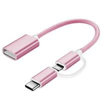C tipo OTG adapteris: Mobiliojo telefono ir planšetinio kompiuterio USB duomenų keitiklis rožinio aukso spalvos