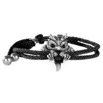 Drakono apyrankė, pintos virvės, vintažinio kiniško stiliaus, poliruoto lydinio, lengva, hiphopo riešo aksesuaras, unisex bangle papuošalas juoda