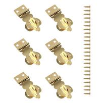 6 mini žalvarinių spynų skląstų rinkinys su varžtais Auksinio metalo skląstų spynos rinkinys papuošalų dėžutėms ir medinėms laikymo spintelėms beige