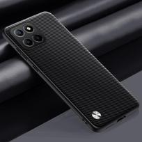 Luxury PU Leather Case For Honor X6 S X6S Back Cover Matte Silicone Shockproof Full Protection Phone Case For HonorX6 S 4G For Honor X6 matinė juoda spalva