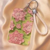 1 Pc Retro Style Flowers Card Holder for Women Cute Fresh Floral Student Bus ID Card Holder Nurse Badge Card Protector Cover žalia