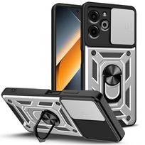 Kameros apsauginis dėklas Tecno POVA 6 Pro POVA 5 4 Pro Pova Neo 2 Tecno Camon 30 30 Premier 20 Pro Armor Hibridinis žiedas Galinis dangtelis For Tecno Pova 2 sidabras