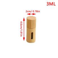 1 vnt. bambukinis rutulinis buteliukas 3/5/10 ml medinis rutulinis buteliukas eteriniam aliejui, lūpų blizgiui, papildomas vamzdelis, tuščias indelis, stiklinis kvepalų buteliukas 3ML