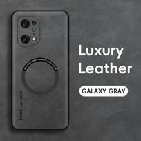 Magnetinis retro odinis minkštas dėklas, skirtas OPPO Find X5 Pro X5Pro, belaidžio įkrovimo telefono dėklo dangtelis For OPPO Find X5 pilka spalva