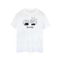 Rick And Morty Mens Head Cotton T-Shirt S balta