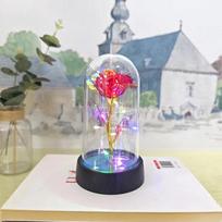 Dirbtinės rožių gėlės Valentino dienos dovana merginai Amžinoji rožė LED šviesos folijos gėlių vestuvių dekoras Kalėdų dovanos Colorful light raudona