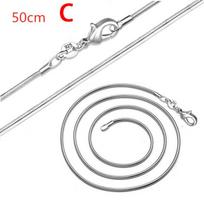 Long 16-28Inch (40-80Cm) Silver Chokers Necklaces 1Mm Snake Chains Necklace 50CM