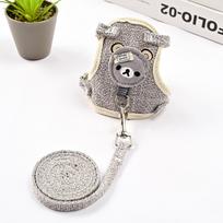 Reguliuojamas augintinio diržas ir pavadėlio rinkinys mažiems šunims, katėms ir triušiams S (for 2-6 lbs cat/dog/rabbit) pilka spalva