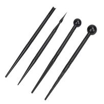 4pcs/set Cake Carved Pens Flower Modelling Tool Fondant Biscuit Cake Molds Petal Pattern Stick Tool Pen juoda