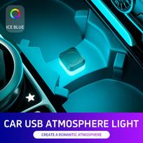 Mini USB Automobilio Salono Aplinkos Atmosferos Šviesa LED Signalinės Lemputės Automobilinė Skaitymo Lemputė Dekoracijos Naktinės Lemputės Salono Aksesuarai 1PCS žalsvai mėlyna