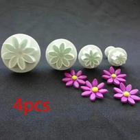 4Pcs/Set 3D Embossing Mold Fondant Cake Mold Handmake Diy Chocolate Cake Tool Christmas Cake Decorating Tools Baking Supplies A