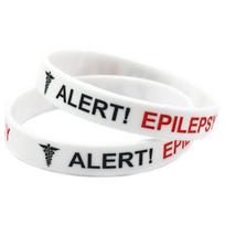 Epilepsijos medicininio įspėjimo silikoninė apyrankė suaugusiems - Unisex sportinis riešinis dirželis balta