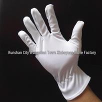 Microfiber Dust-Free Cloth Gloves for Jewelry Handling and Maintenance L with Elastic white