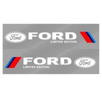 2 vnt. Automobilio šoninių durų 3D lipdukas Ženklelis Dekoras Ford Focus Mondeo MK1 MK2 MK4 MK3 Fiesta ST Line Kugo Transit Escape Fusion Explorer Ford balta