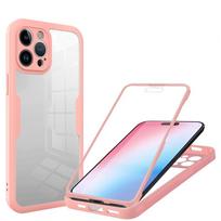 For Realme 8 4G 360 Full Body Protection Clear Case For Realme 14 Pro 14X 6 7 8 9 9I Double Sided Front Screen Shockproof Cover Realme 8i rožinė