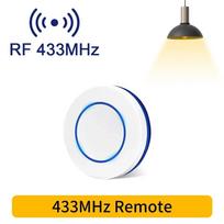 RF 433MHz Belaidis Šviesos Jungiklis 220V 110V 10A Relės Valdiklis Mini Apvalus Mygtukas Sieninis Skydelis Jungiklis Nuotolinio Valdymo Pultas LED Lemputei raudona karšta spalva