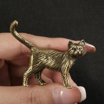 Retro žalvarinis animacinis filmas Persų katės statula darbalaukio ornamentas metalinis mielas mažų gyvūnų figūrėlės Miniatiūros namų dekoravimo priedai šviesiai pilka spalva