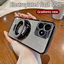 Blizgantis laikiklis žiedas telefono dėklas, skirtas Realme Note 60 50 5 5i 6i 9i 5 7 8 9 10 11 12 13 14 Pro Plus 4G 5G 14X 14T 12X 11X Minkštas dėklas Realme Note 60