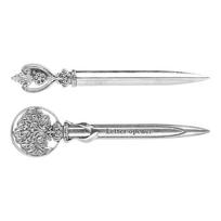 2 Pcs Letter Opener Silvery Vintage Style Decorative Practical Portable Zinc Alloy Envelope Letter Knife for Office white