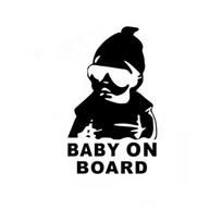 Baby On Board Stickers Cool Rear Reflective Sunglasses Child Car Stickers Warning Decals juoda