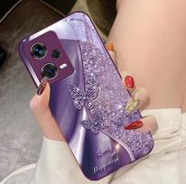 Auksinis drugelis skirtas Xiaomi 14 Ultra 13 Lite Redmi Note 13 11 Pro 12 Plus Poco X6 3 Pro F4 6 GT Grūdinto stiklo telefono dėklas For Note13ProPlus
