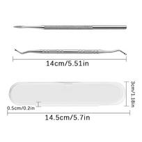2Pcs/set Ingrown Toe Nail Lifter Nail File Single End Foot Pedicure Tools gray