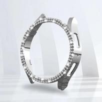 Double Diamond Case for Samsung Galaxy Watch 6 40mm 44mm Bling PC  Hollow Frame Protective for Galaxy Watch 6 Case Accessories Galaxy Watch 6 40mm sidabras