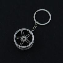 Car Keychain Pendant: Brake Caliper, Traffic Light, Turbocharger, Wheel Hub, Turntable, Steering Wheel Souvenir gray