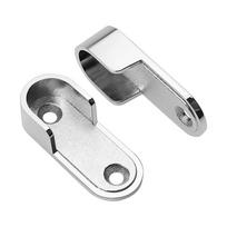 2 vnt. 16 mm pakabinamas strypas Spintos strypo laikikliai U formos Pakabinamo atramos strypo laikiklis Spintos flanšas 2Pcs Style 1